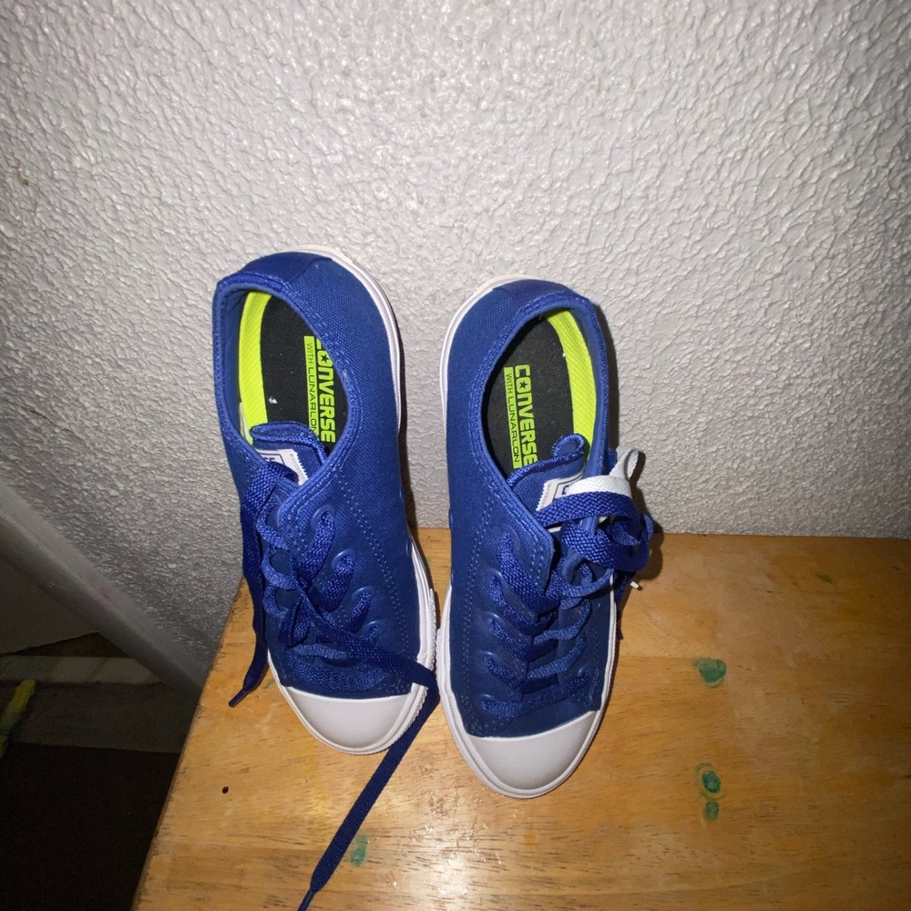 Converse Blue Sneakers with White Midsole and Neon Accents